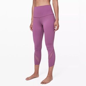 💜LULULEMON WUNDER UNDER High Rise CROP II (SPECIAL EDITION) SCALLOP 24" Size 2